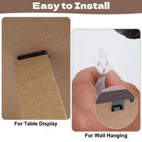 Foxtell frames with glass front protecting photos from dust.