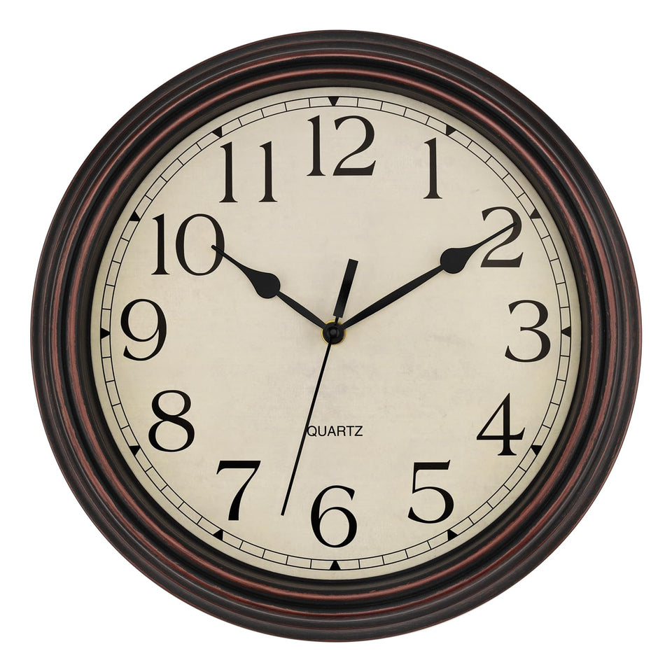 Foxtop 14inch bronze front dial clock with easy readability for classic living room decor.