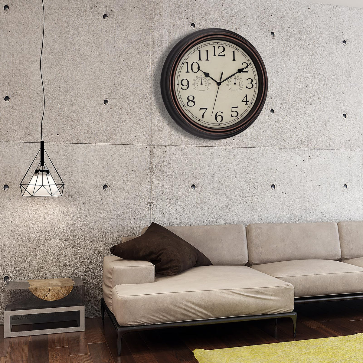 Foxtop bronze clock waterproof back ensures durable outdoor use.