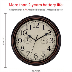 Foxtop bronze clock side view highlights slim profile and easy mounting.