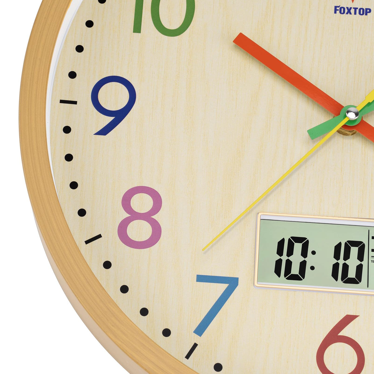 Foxtop clear glass front cover provides crisp time visibility.