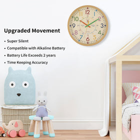 Foxtop clock with colorful numbers supports classroom learning and focus
