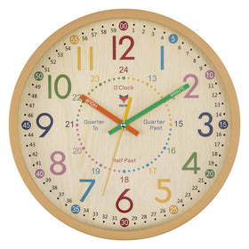 Foxtop learning clock front view with colorful numbers aids kids' time-telling