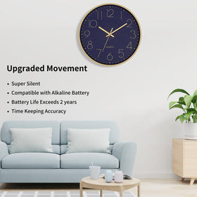 Foxtop Modern Wall Clock glass-cover protects the dial while staying easy to read.