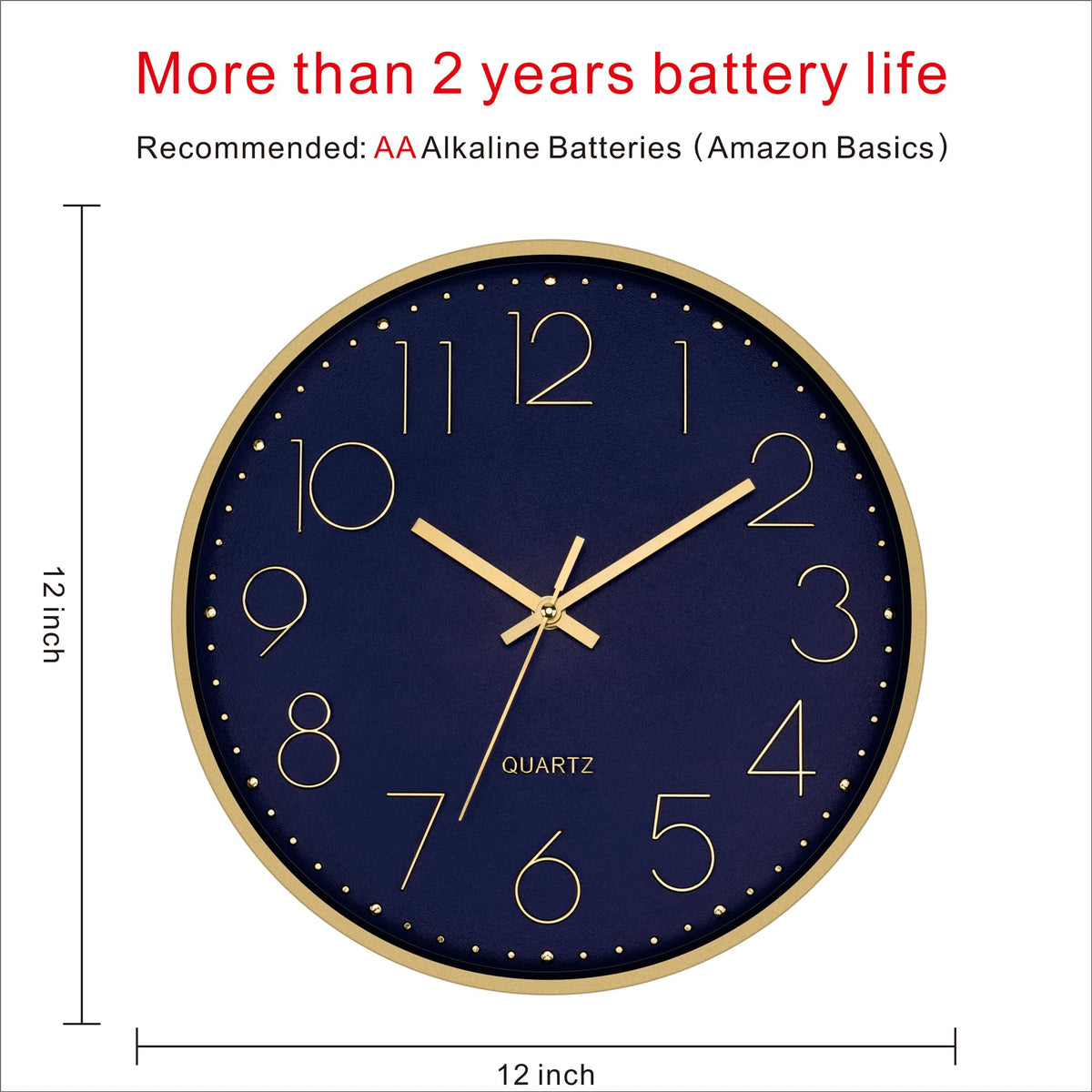 Foxtop Modern Wall Clock gold-frame highlights elegant decor in living rooms.