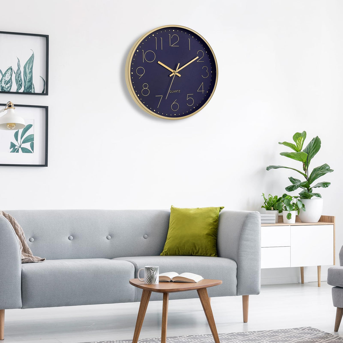 Foxtop Modern Wall Clock large-numbers enable quick time checks.