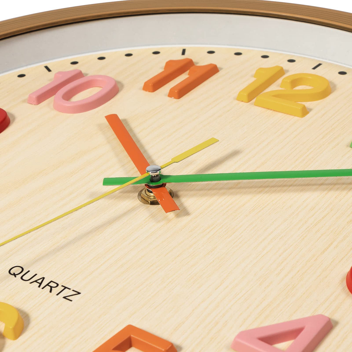 Foxtop clock features large colorful 3D numbers for easy learning.