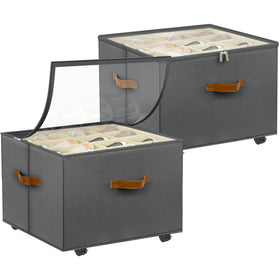 Foyego shoe organizer 2-pack with wheels for easy closet access.