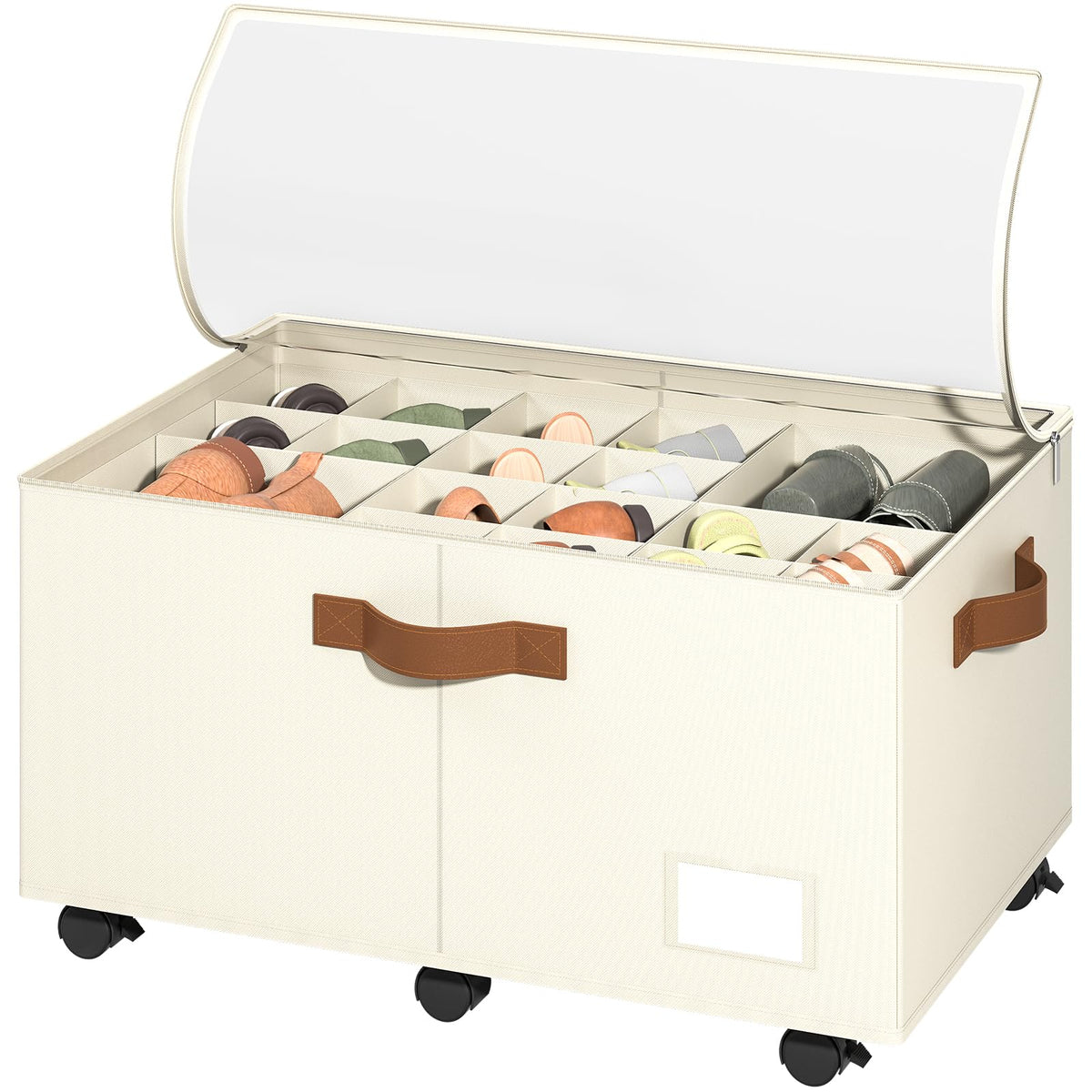 Foyego shoe organizer with 360° wheels glides quietly.