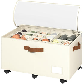 Foyego shoe organizer with 360° wheels glides quietly.