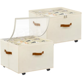 Foyego closet shoe organizer with wheels for easy relocation and access