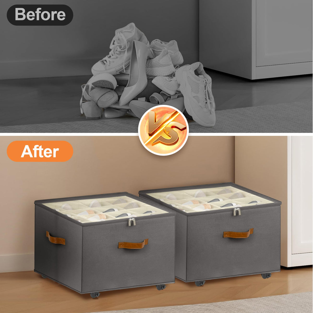 Foyego compact, stackable design fits tight closets and shelves.