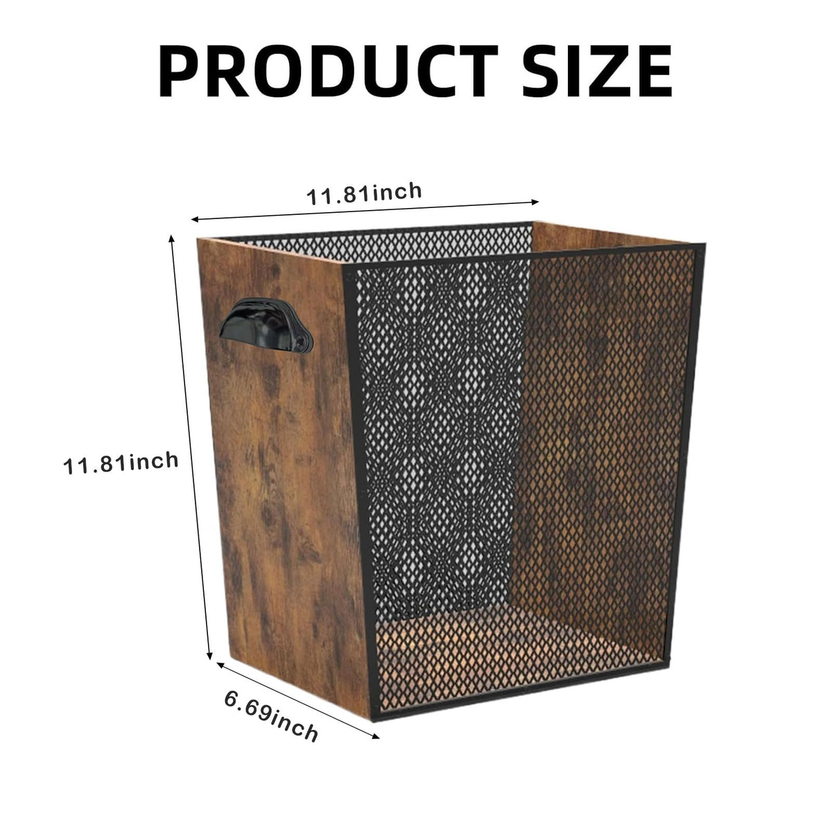 Fozxsvg rustic trash bin fits corners and desks with effortless style
