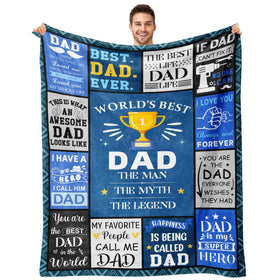 Fpoutiv Best Dad Ever Blanket 50x60 on a cozy couch offering warm comfort