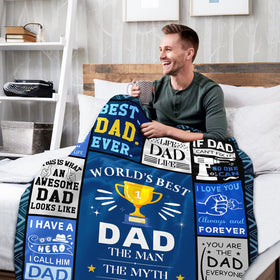 Fpoutiv dad blanket in cozy fleece, ideal for lounging on couch or bed
