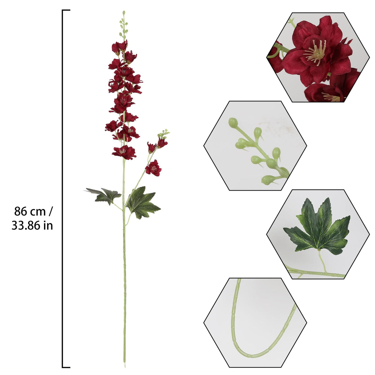 Burgundy delphinium by Fqueelvys enhances wedding and home decor