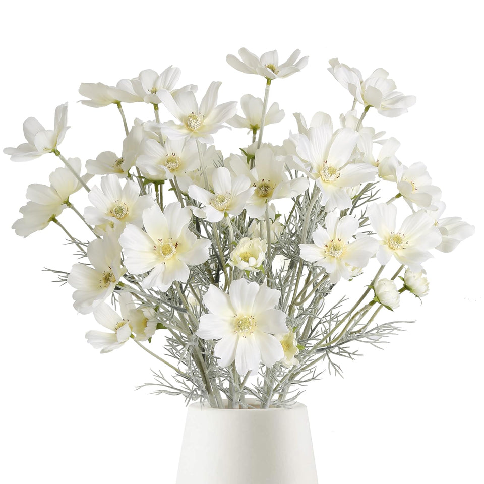 Fqueelvys Cosmos silk flowers with large heads for elegant wedding decor.