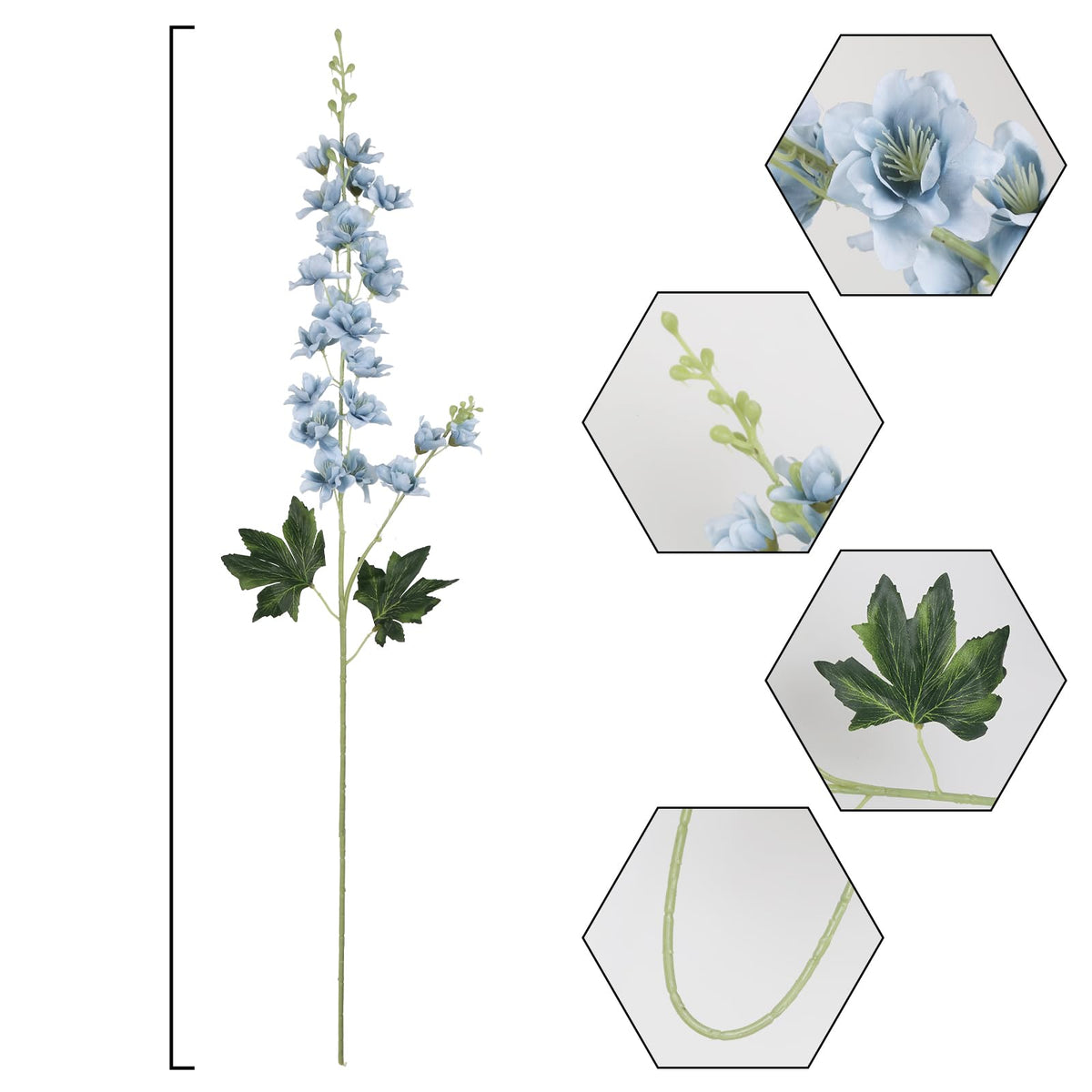 Fqueelvys larkspur silk flowers offer versatile, maintenance-free arrangements.