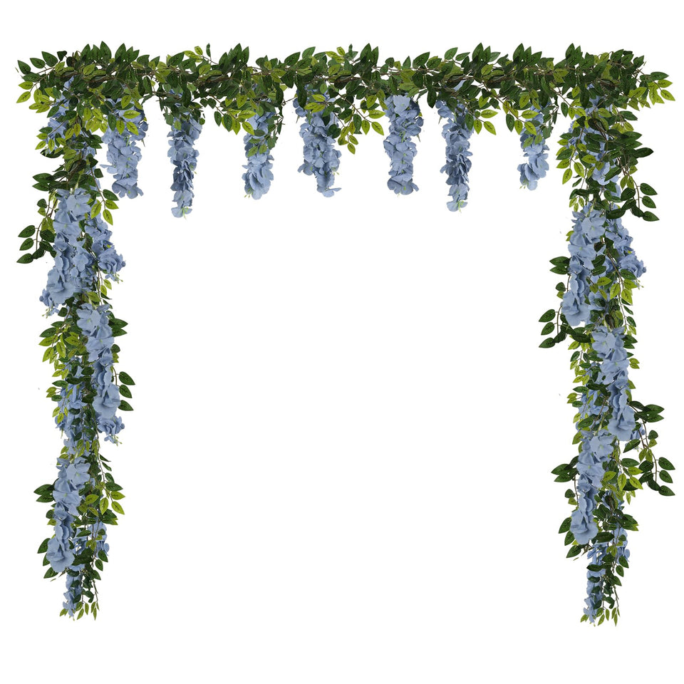 Fqueelvys Wisteria garland with bushy blossoms for lush wedding decor
