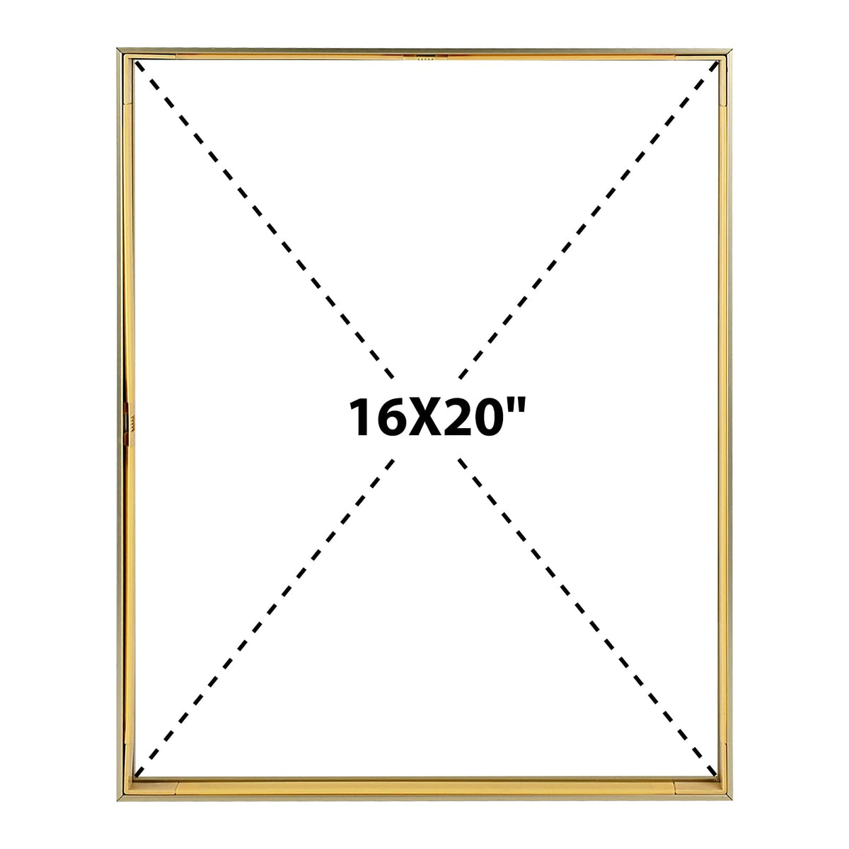 Frametory table-top display frame in gold for desks and shelves.