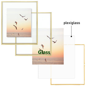 Frametory wall-mount floating frame in gold adds gallery-style elegance.