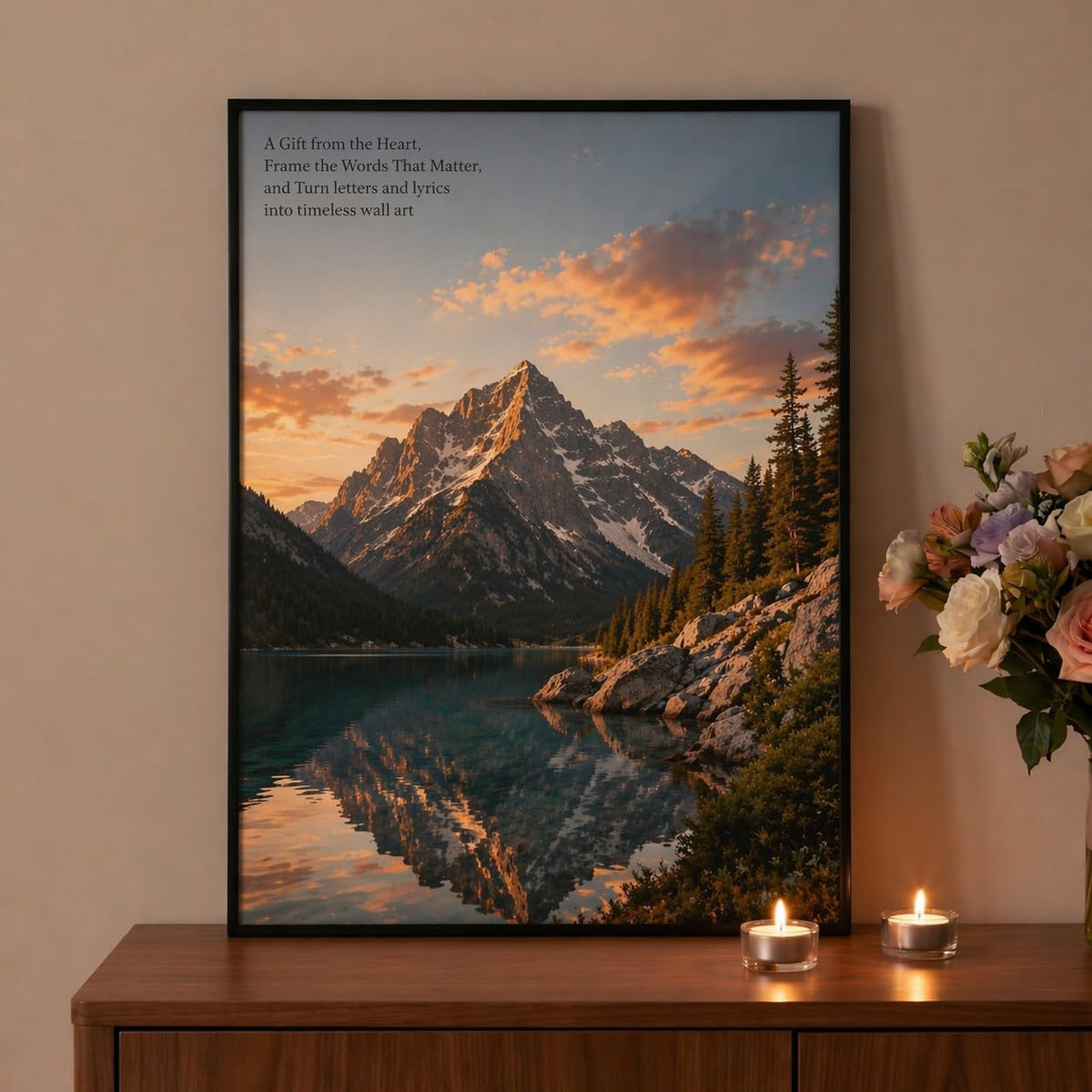 Frametory frame mounted on wall in vertical orientation for versatile decor.