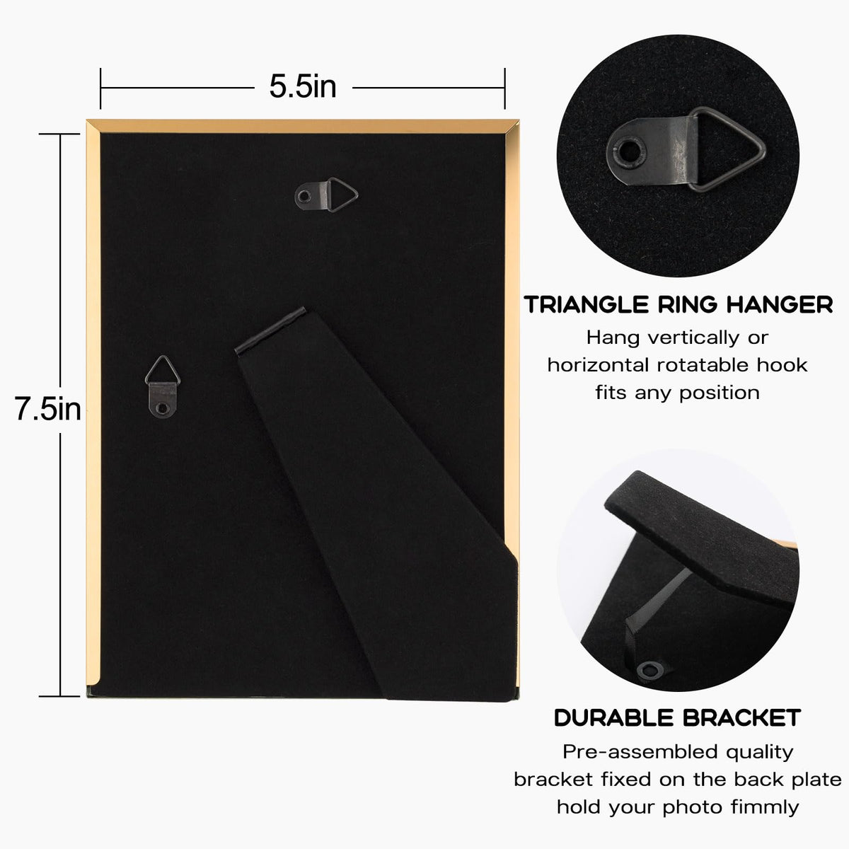 Frametory 5x7 enamel frame features wall hanging hooks