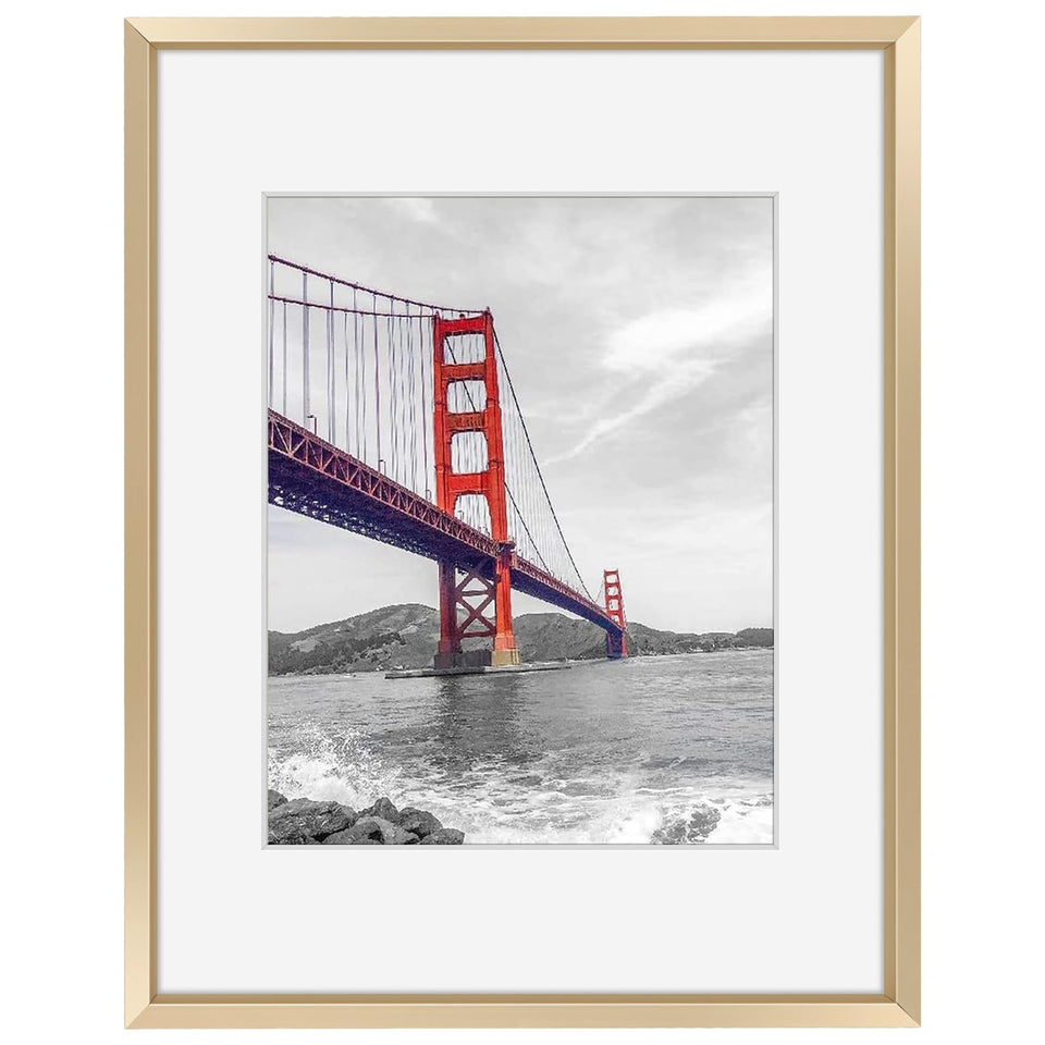 Frametory gold 11x14 frame with mat showcases elegant display for 8x10 photos.
