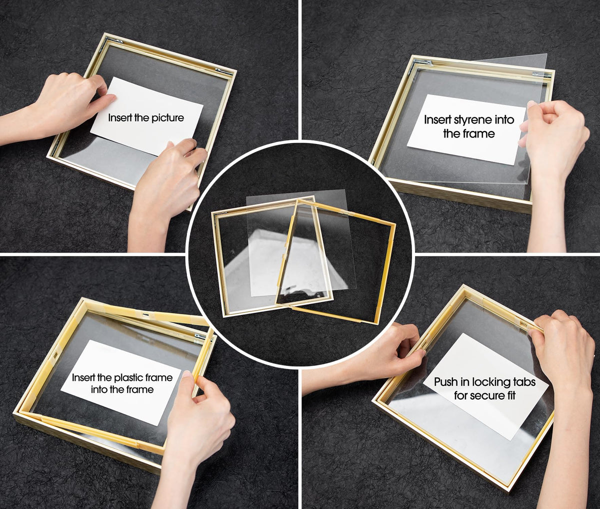 Frametory versatile display: wall mount or table top setup.