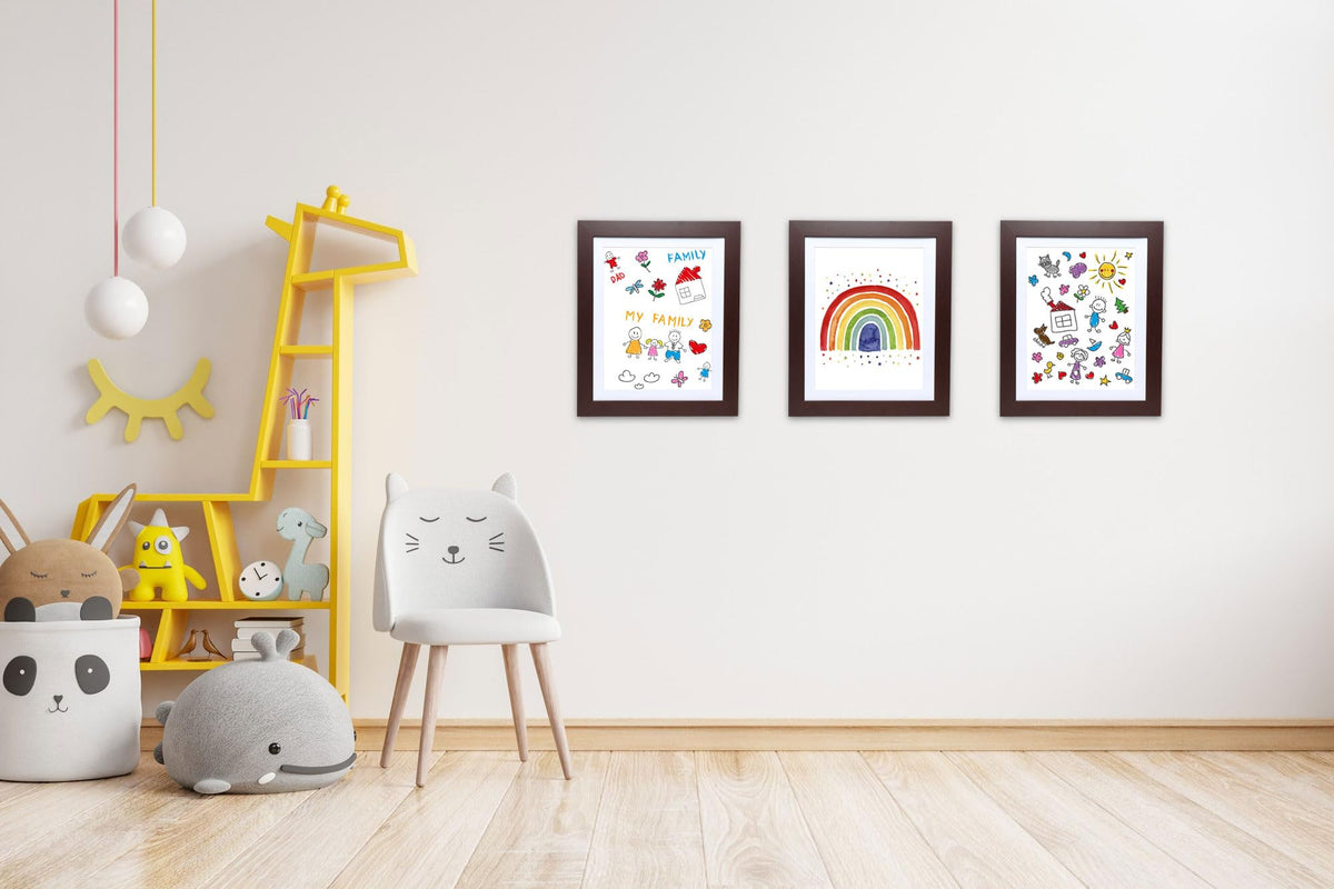 FrameWorks 2Pack easy-access frame ideal for playroom art displays.
