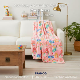 Franco Care Bears throw featuring rainbow design for cheerful decor