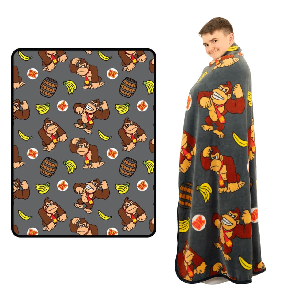 Franco Donkey Kong gaming bedding throw closeup texture for ultra-soft lounging