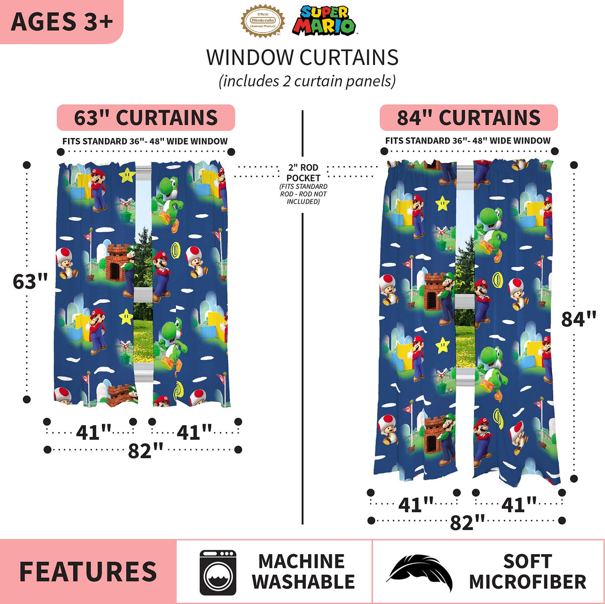 Franco easy-care curtains are machine washable and dryer-safe for busy families.
