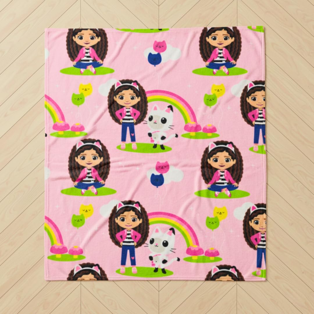 Franco Gabby's Dollhouse throw ready for bedtime snuggles and quiet afternoons.