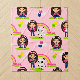 Franco Gabby's Dollhouse throw ready for bedtime snuggles and quiet afternoons.