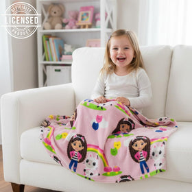 Franco Gabby's Dollhouse throw vibrant colors showcased for lively kids' decor.