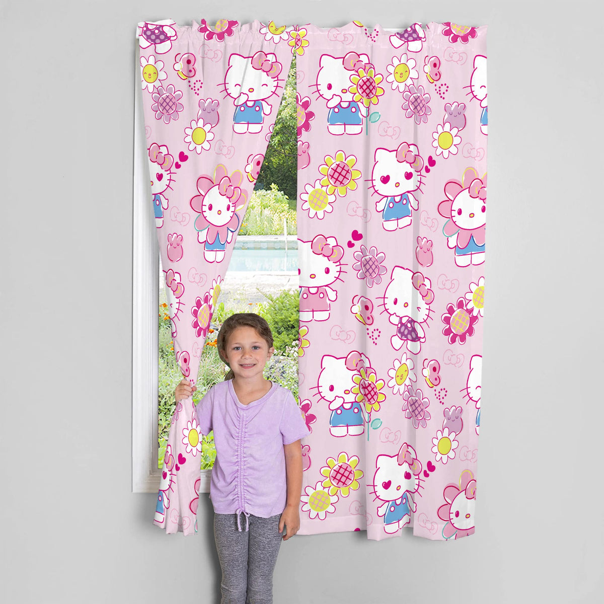 Franco Hello Kitty curtains in soft microfiber fabric for a gentle touch.