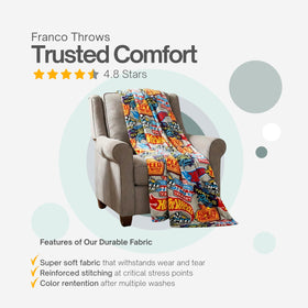 Franco Hot Wheels Throw soft plush close-up emphasizing warmth and comfort
