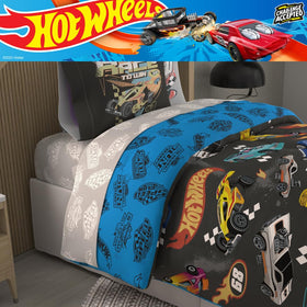 Franco Hot Wheels Total Speed room setup shows coordinated racer bedding