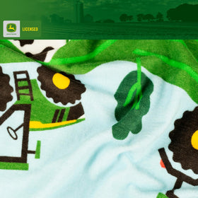 Franco John Deere cotton terry closeup highlights soft, highly absorbent fabric.