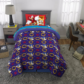Franco Sonic The Hedgehog design ensemble creates cohesive themed bedding.
