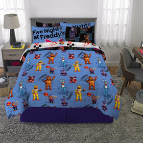 Franco full-size bedding set packaging emphasizes easy care and long-lasting color.