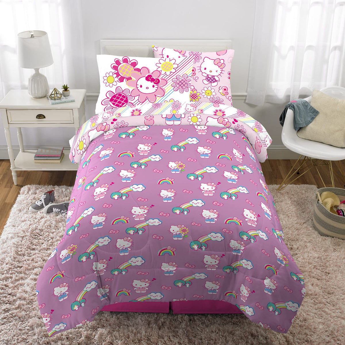 Franco Hello Kitty pillow sham pairs with the rest for quick room refreshes