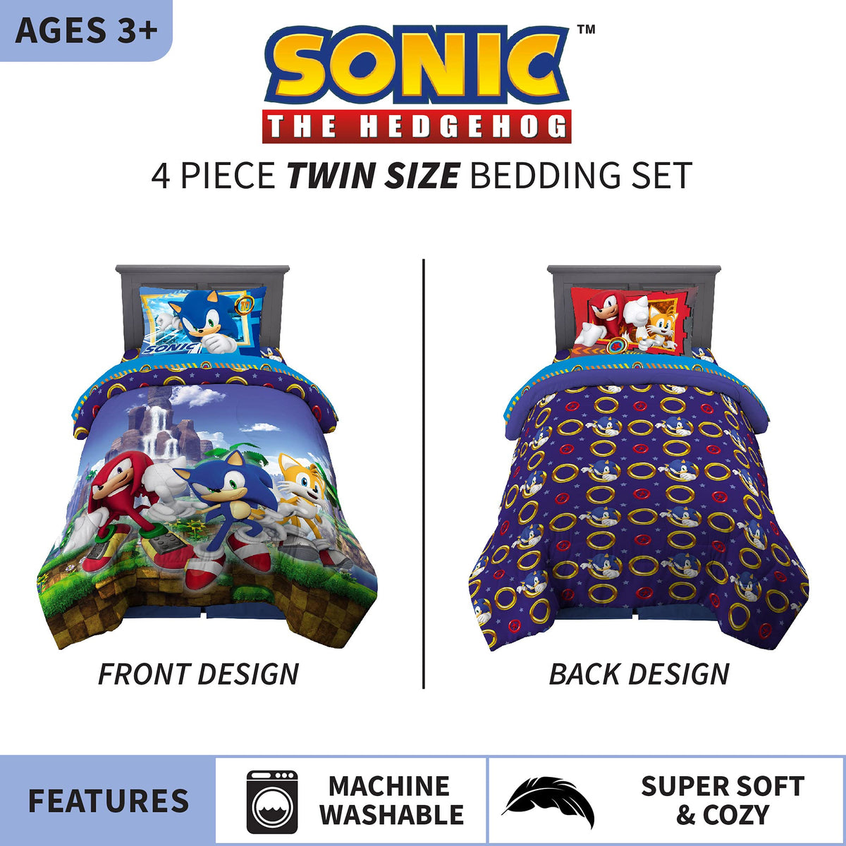 Franco Knuckles and Tails sheets designed for playful bedtime.