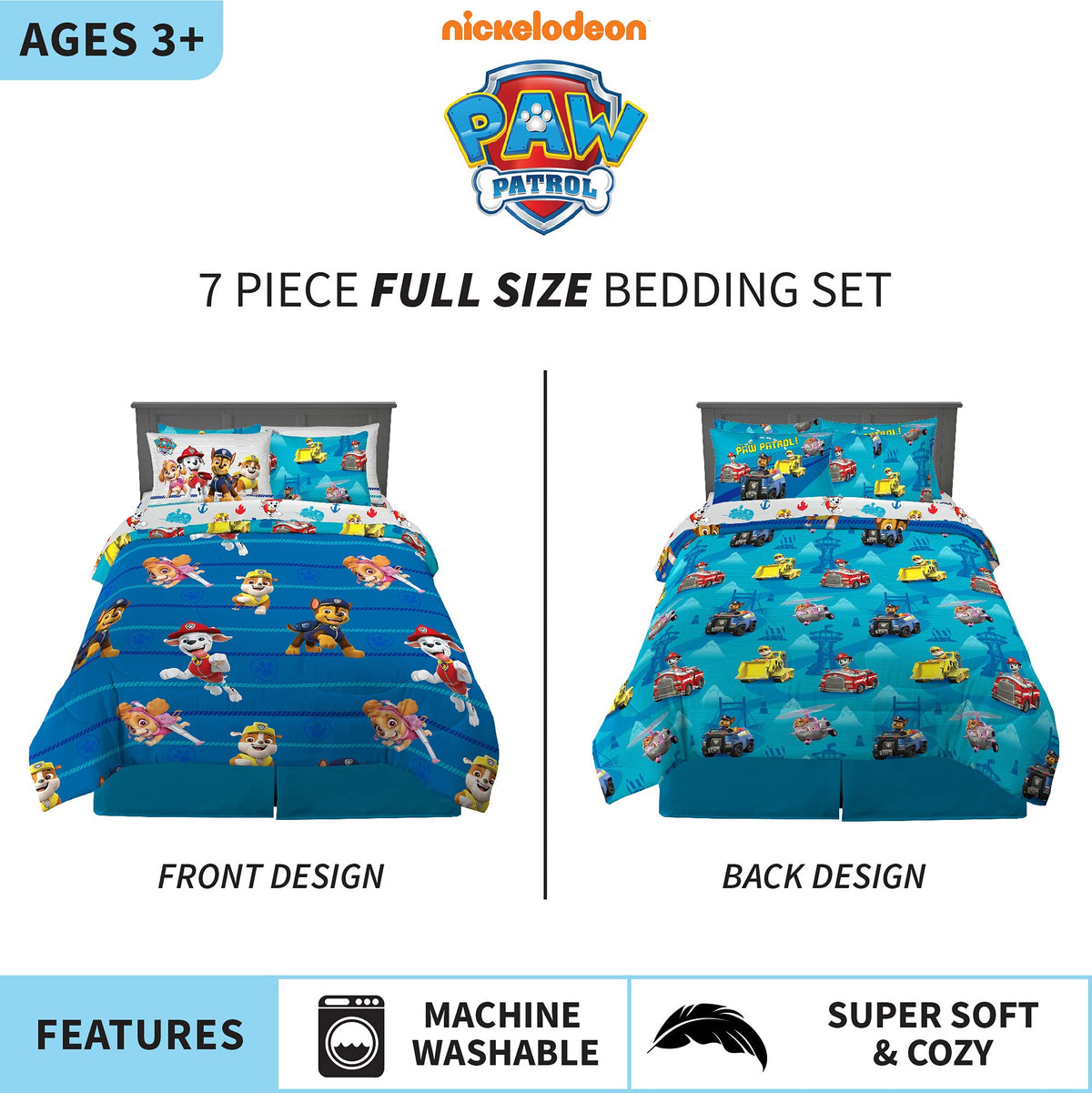 Franco Paw Patrol flat sheet with vibrant characters for kid-friendly sleep