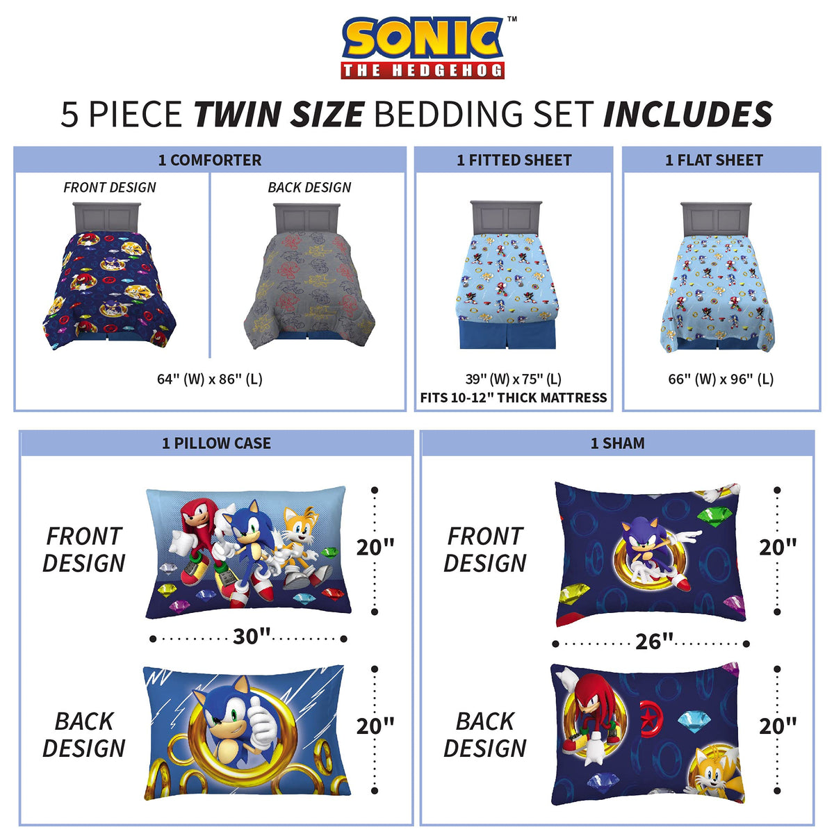 Franco Kids Bedding sheets feature Sonic design for cohesive, playful room details and easy care.