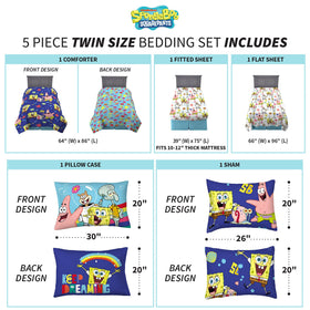 Franco SpongeBob sheets with coordinating pillowcases for cohesive kid's bedroom look