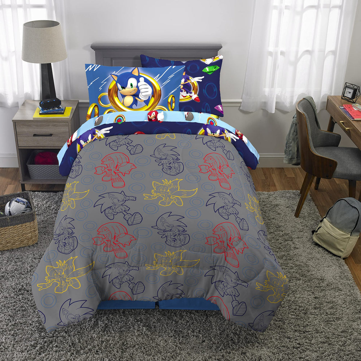 Franco Kids Bedding twin 5-piece set fits standard twin beds with soft, durable fabric.
