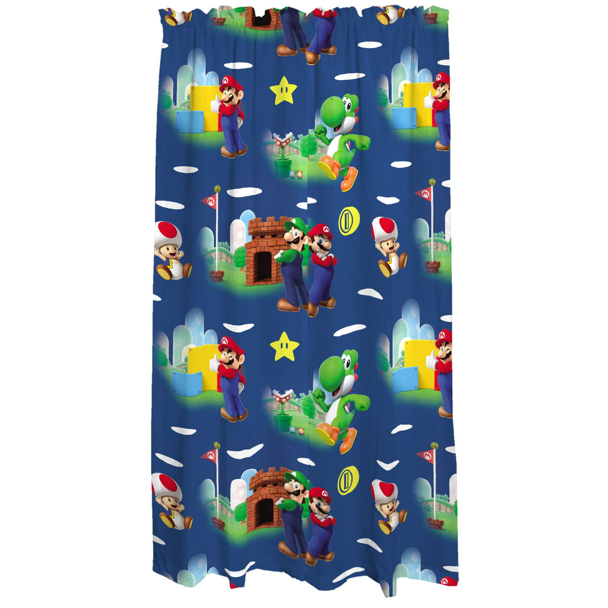 Franco Super Mario drapes designed for kids' rooms, playspaces, and nurseries.