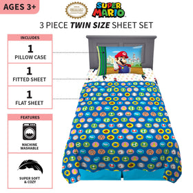 Franco Mario kids pillowcase featuring iconic duo artwork for a playful room accent